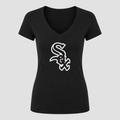 Women's Chicago White Sox V Neck T-Shirt in black
