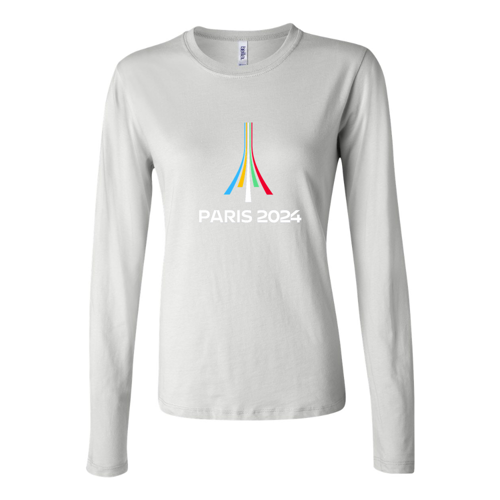 Women's Paris 2024 Olympics logo white Long Sleeve T-Shirt - White