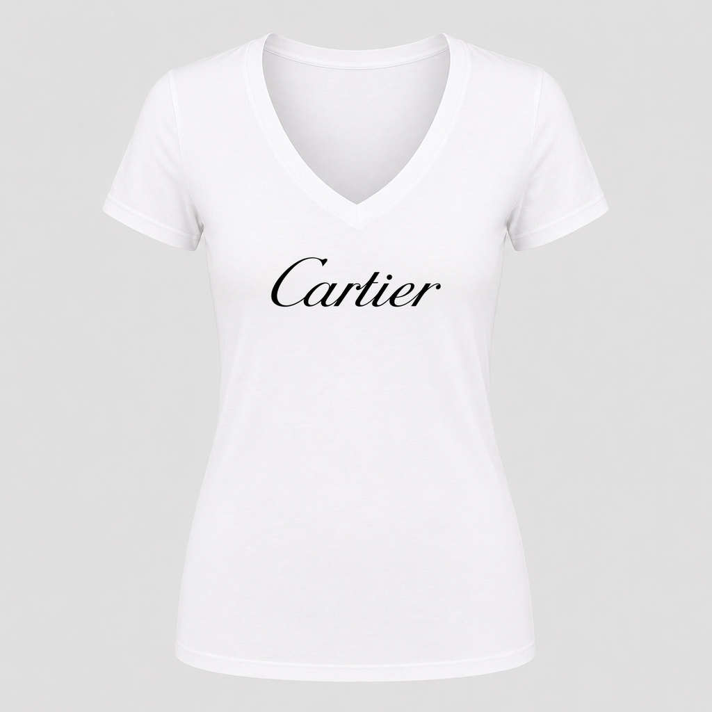 Women's Cartier V Neck T-Shirt in white