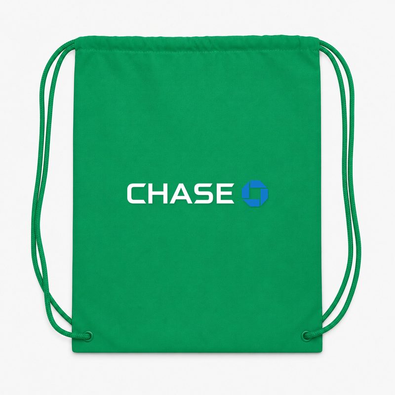 Chase White Drawstring Bag - Green