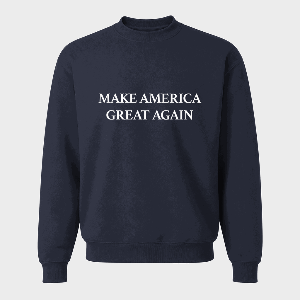 Men's Make America Great Again White Logo Crewneck Sweatshirt - Navy