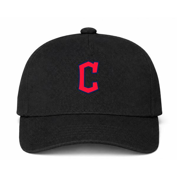 Cleveland Guardians MLB Logo Black Dad Baseball Cap Hat