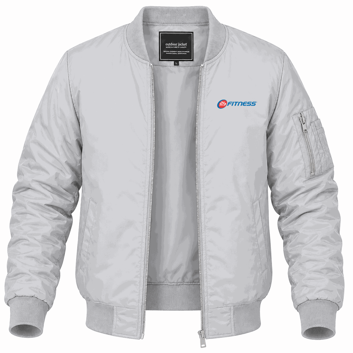 Men's 24 Hour Fitness Lightweight Bomber Jacket - Gray