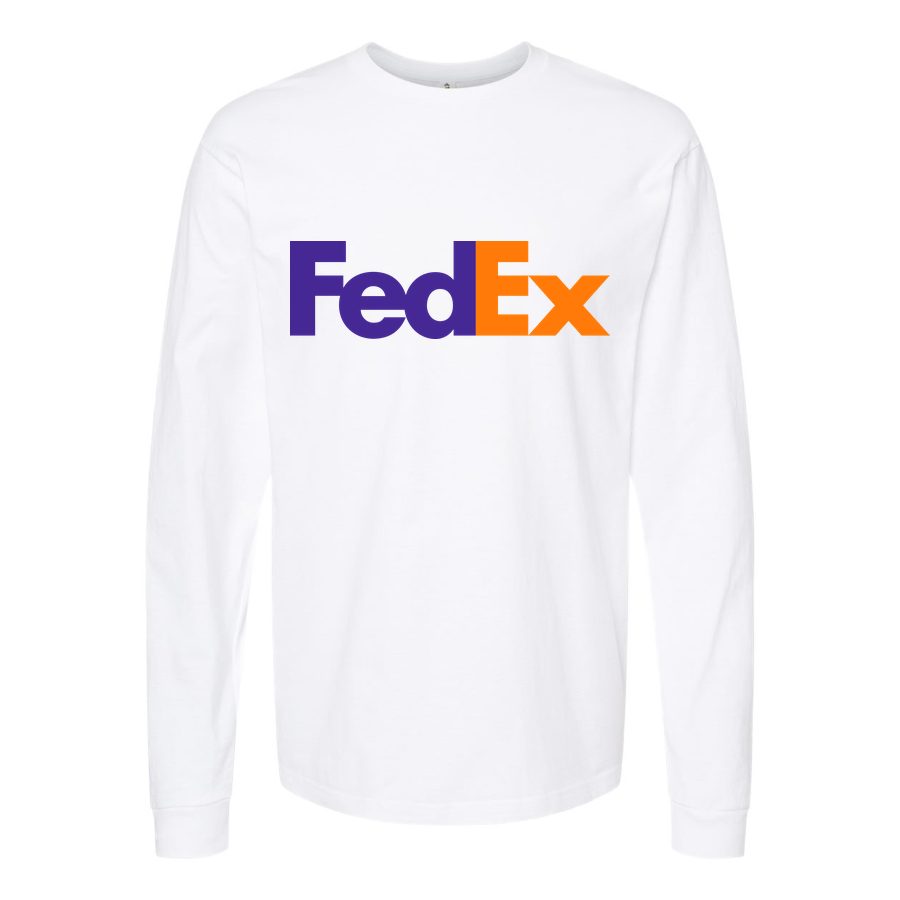 Men's FedEx-Logo Long sleeves Cotton Blend T-Shirt - White