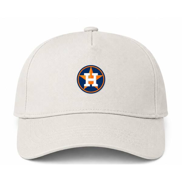 Houston Astros MLB Logo Beige Dad Baseball Cap Hat