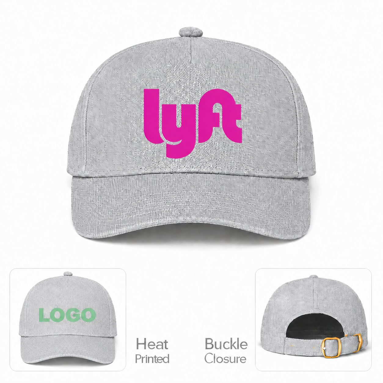 Lyft Gray Dad Baseball Cap Hat
