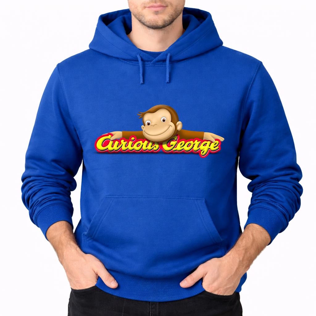 Men's Curious George Pullover Hoodie - Blue