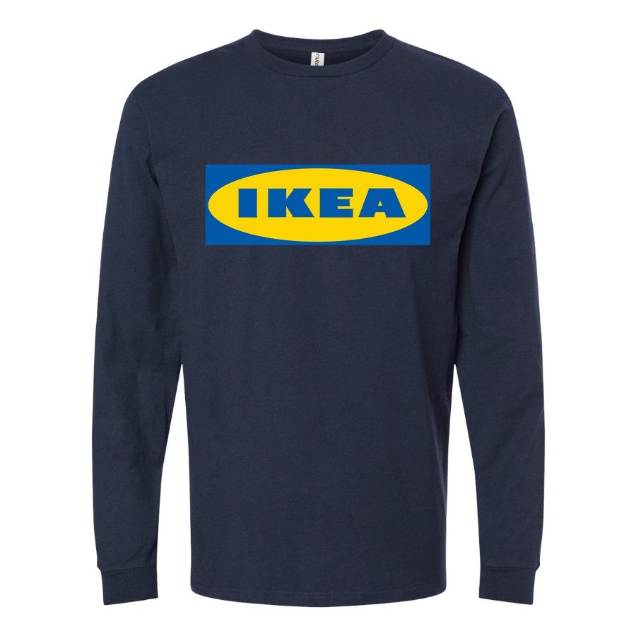 Men's IKEA-Logo-1024x640 Long sleeves Cotton Blend T-Shirt - Navy