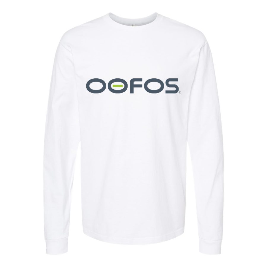 Men's Oofos-Logo-1536x864 Long sleeves Cotton Blend T-Shirt - White
