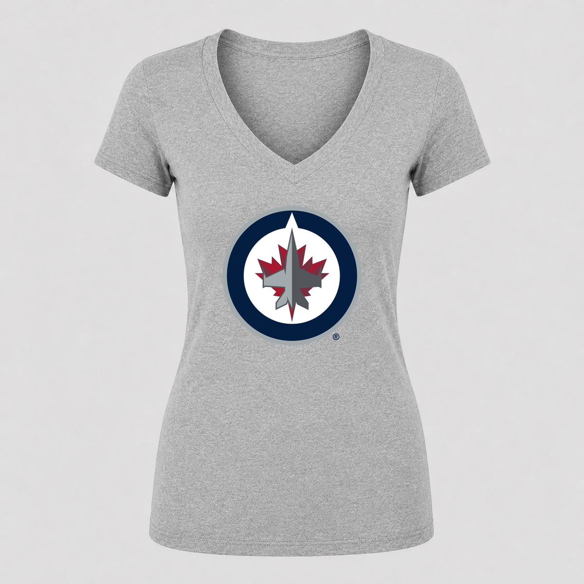 Women's Winnipeg Jets V Neck T-Shirt in gray