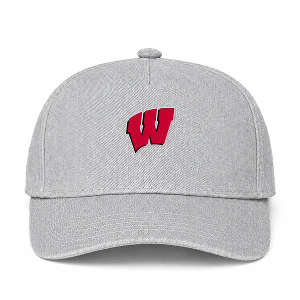 Wisconsin Badgers Logo Gray Dad Baseball Cap Hat