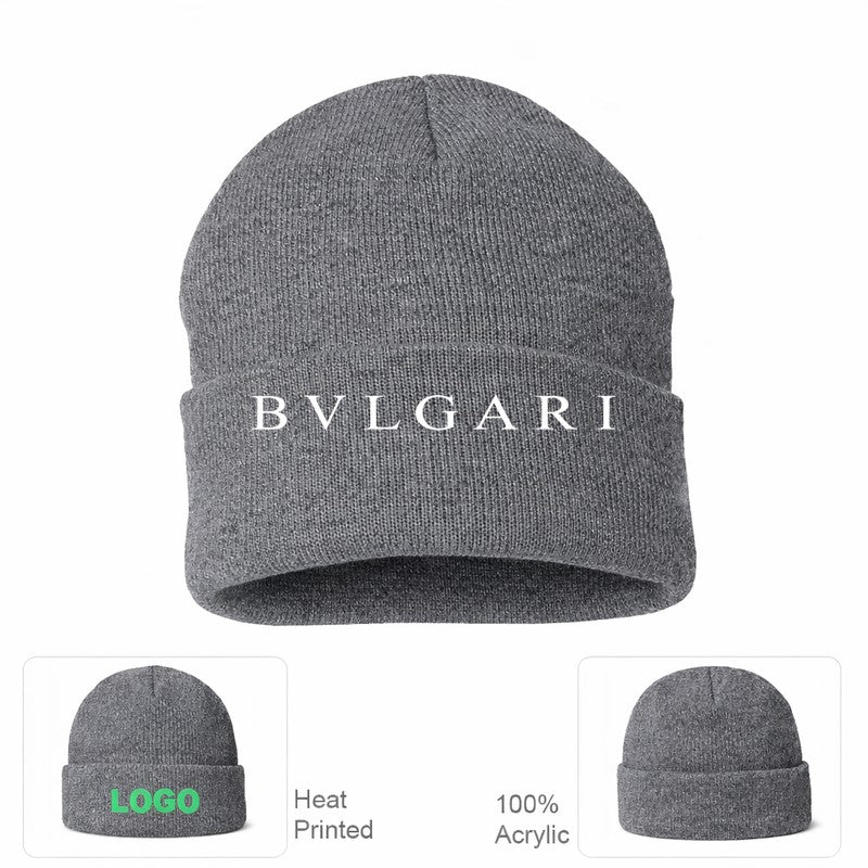 Bvlgari White Grey Beanie Hat