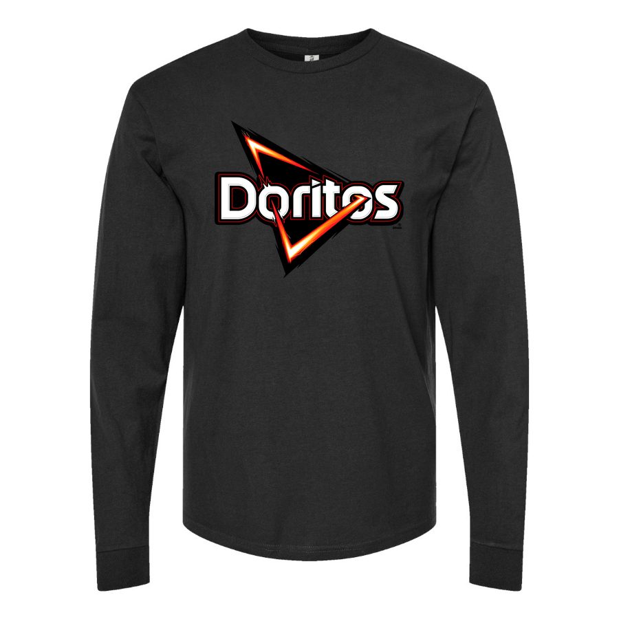 Men's Doritos-Logo-food-1536x864 Long sleeves Cotton Blend T-Shirt - Black