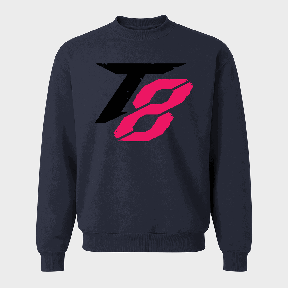 Men's Tekken 8 Black Logo Crewneck Sweatshirt - Navy