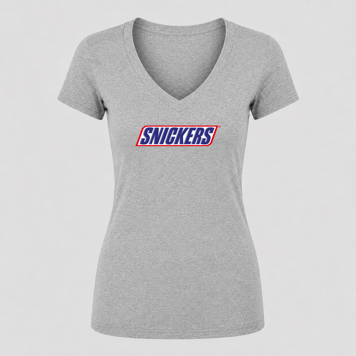 Women's Snickers V Neck T-Shirt in gray