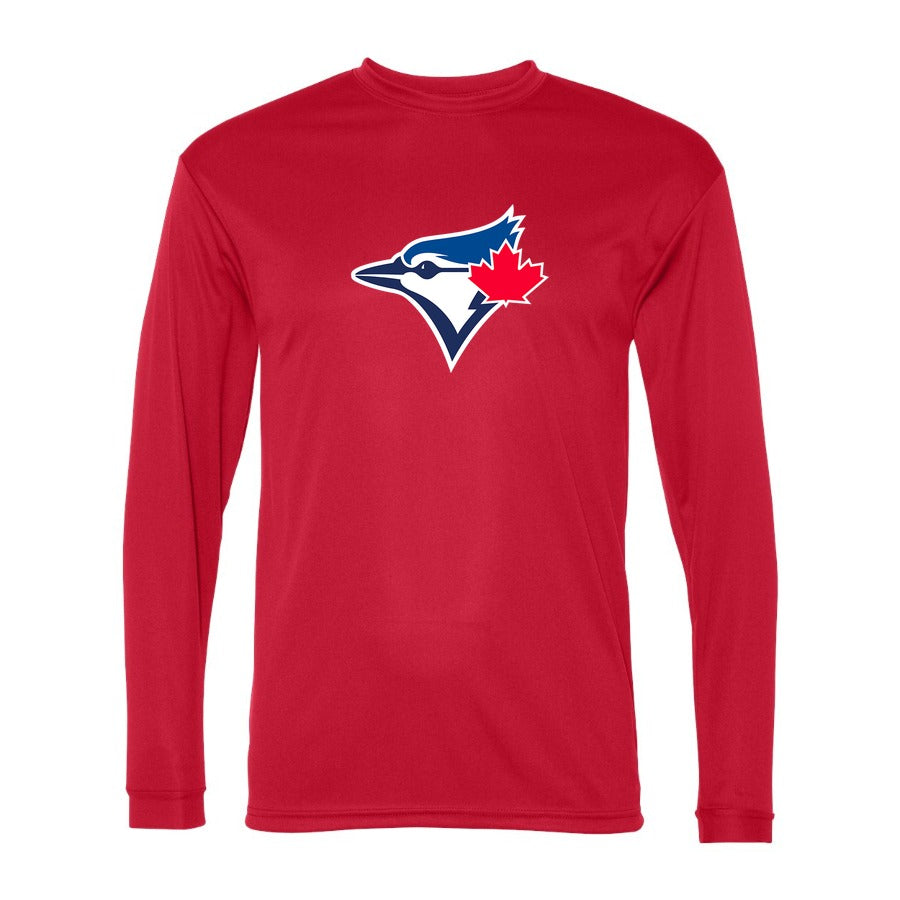 Men's Toronto Blue Jays Polyester Long Sleeve T-Shirt - Red