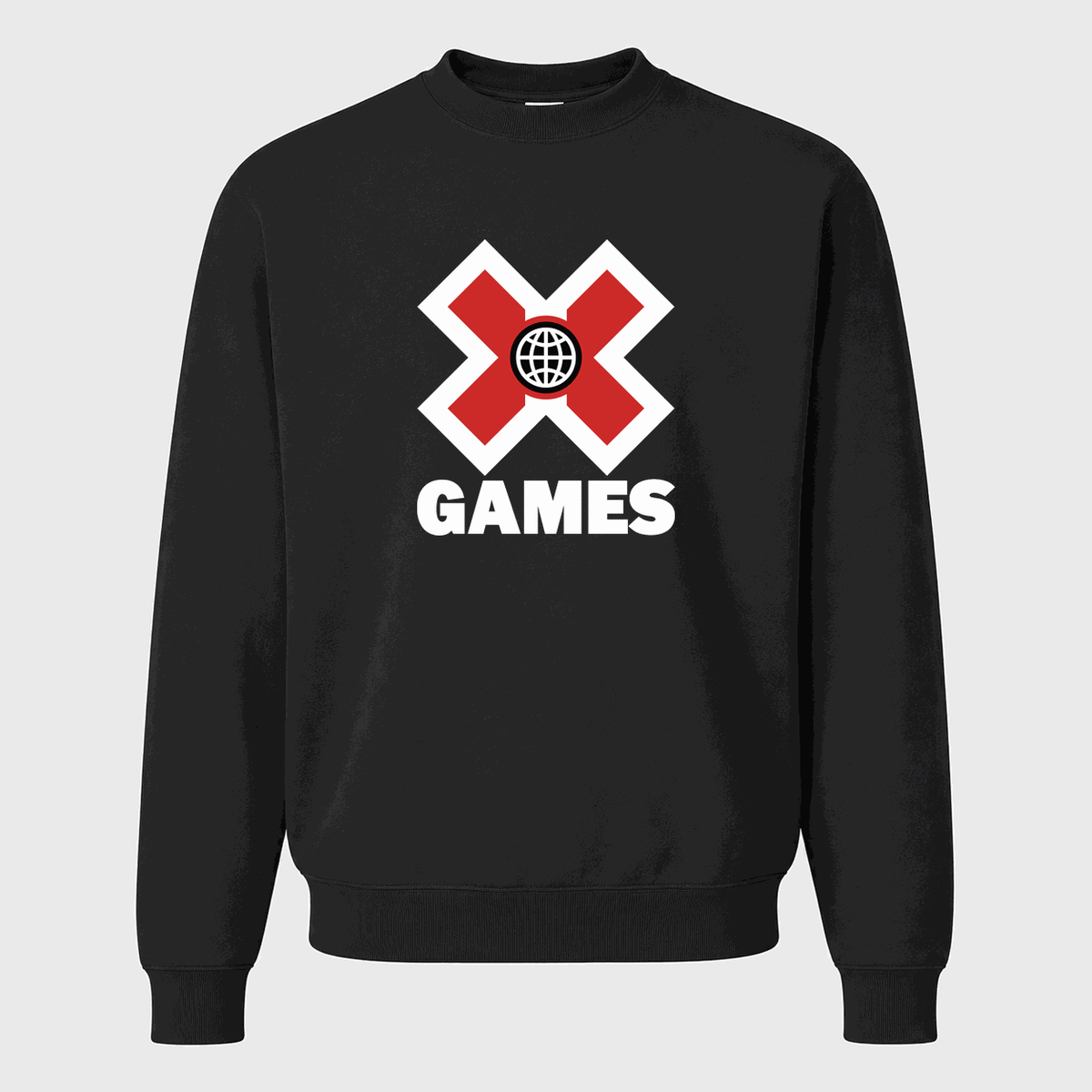 Men's X Games White Logo Crewneck Sweatshirt - Black