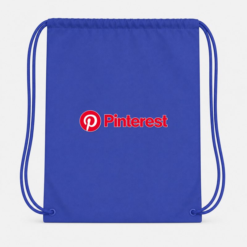 Pinterest Drawstring Bag - Blue