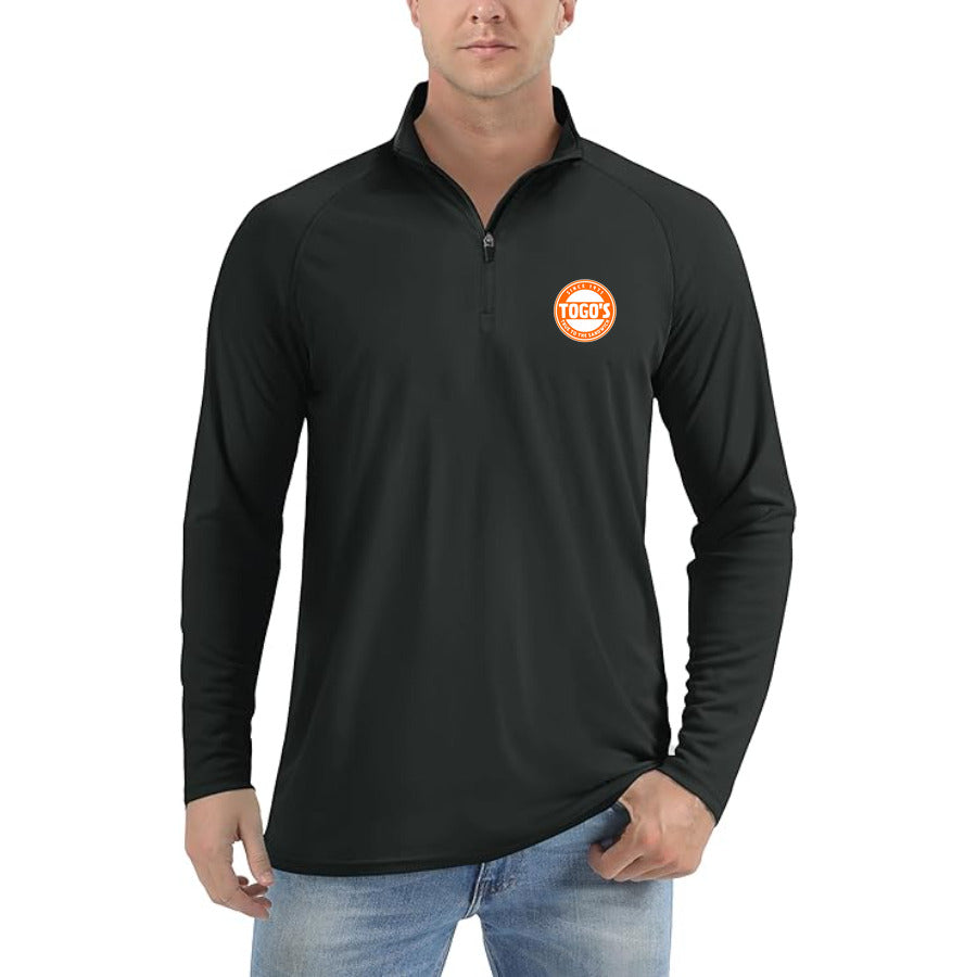 Logo Togos quarter-zip athletic shirt in Black