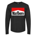 Men's Marlboro-Logo-1536x864 Long sleeves Cotton Blend T-Shirt - Black