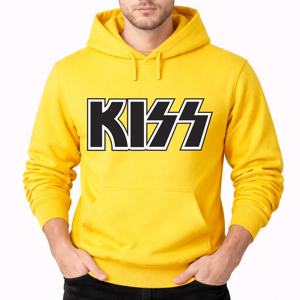 Men's KISS Pullover Hoodie - Yellow
