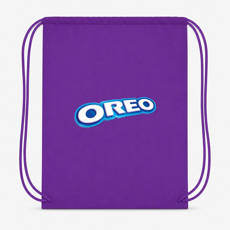 Oreo Food Drawstring Bag - Purple