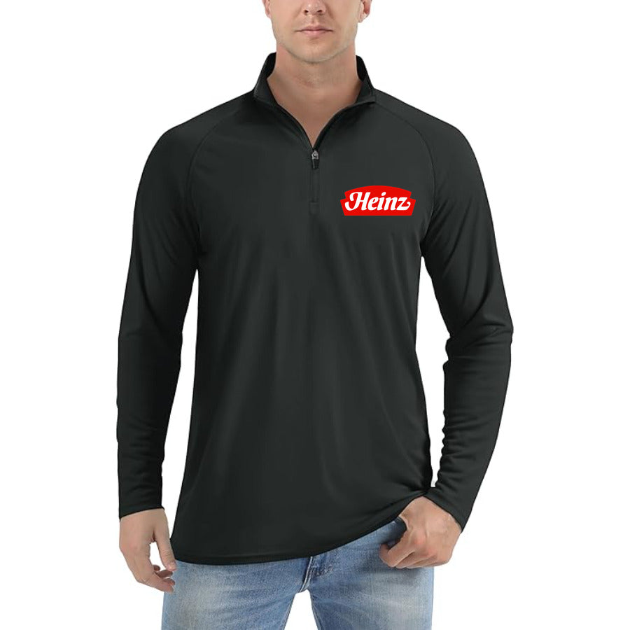Heinz Logo food quarter-zip athletic shirt in Black