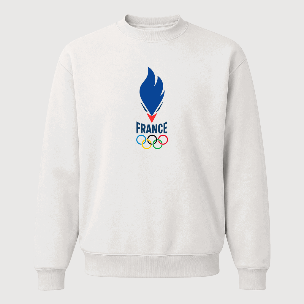 Men's France 2024 Logo Crewneck Sweatshirt - White