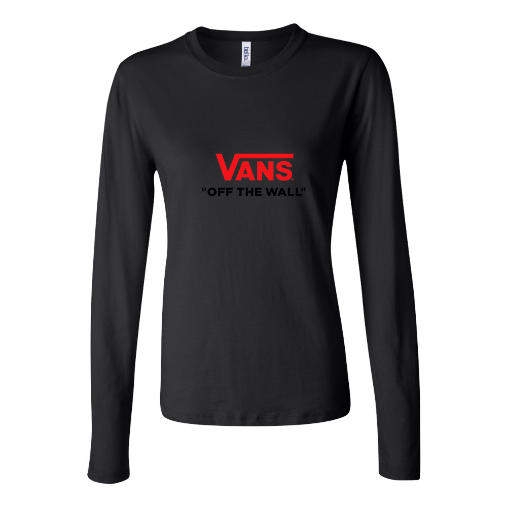 Women's Vans logo 1024x576 Long Sleeve T-Shirt - Black