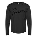 Men's Frank-Sinatra-Logo Long sleeves Cotton Blend T-Shirt - Black