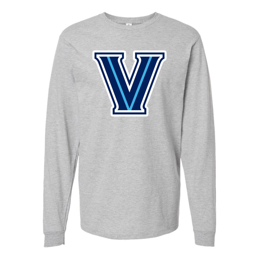 Men's Villanova Wildcats Logo Long sleeves Cotton Blend T-Shirt - Gray