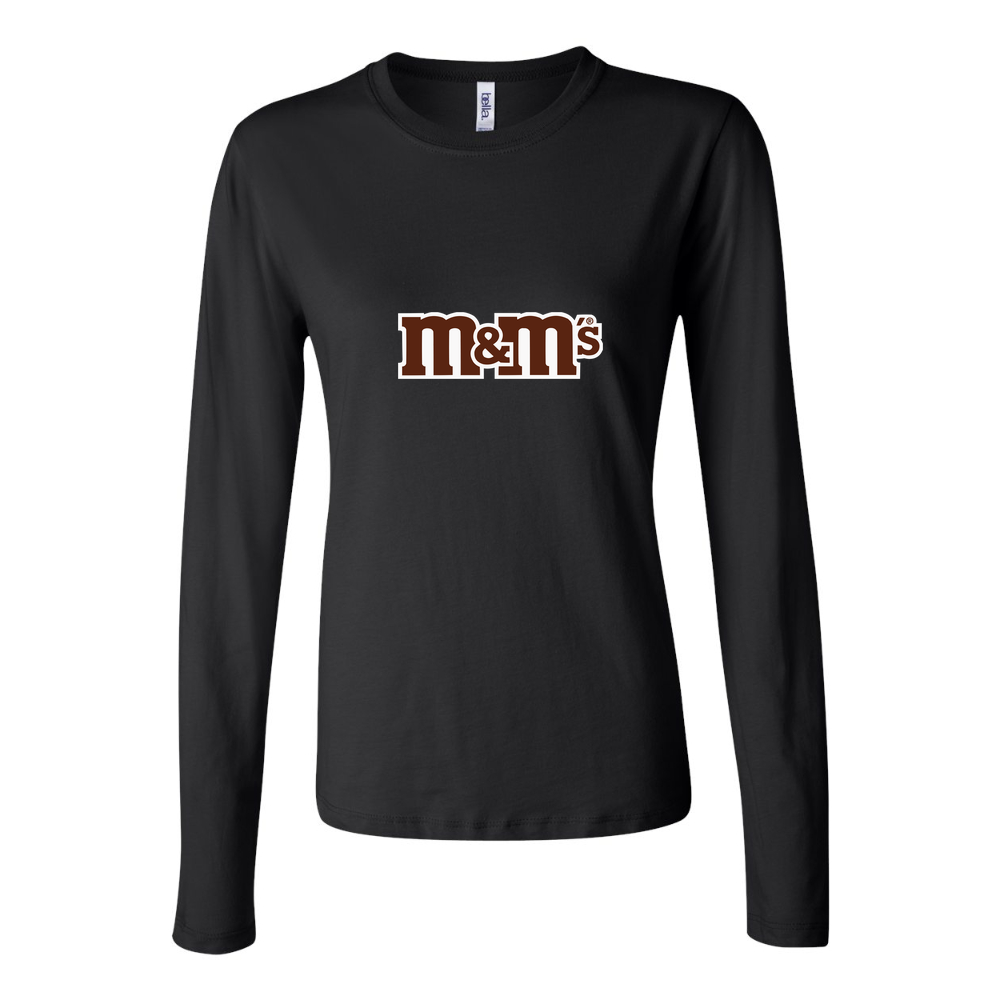 Women's MMs Logo food 1536x864 Long Sleeve T-Shirt - Black