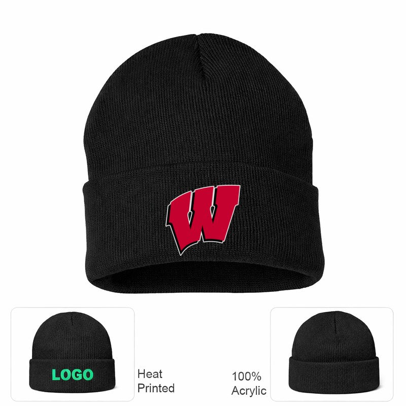 Wisconsin Badgers Black Beanie Hat