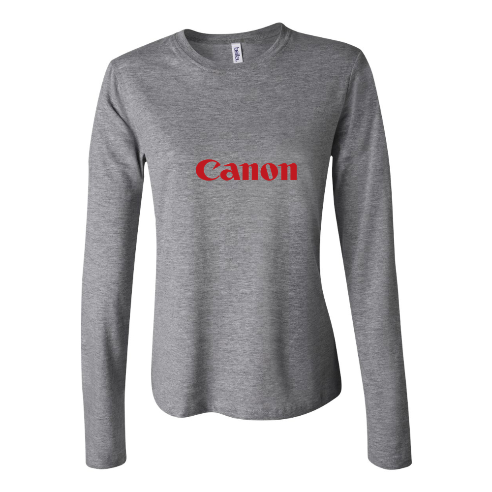 Women's canon inc. logo png transparent Long Sleeve T-Shirt - Gray