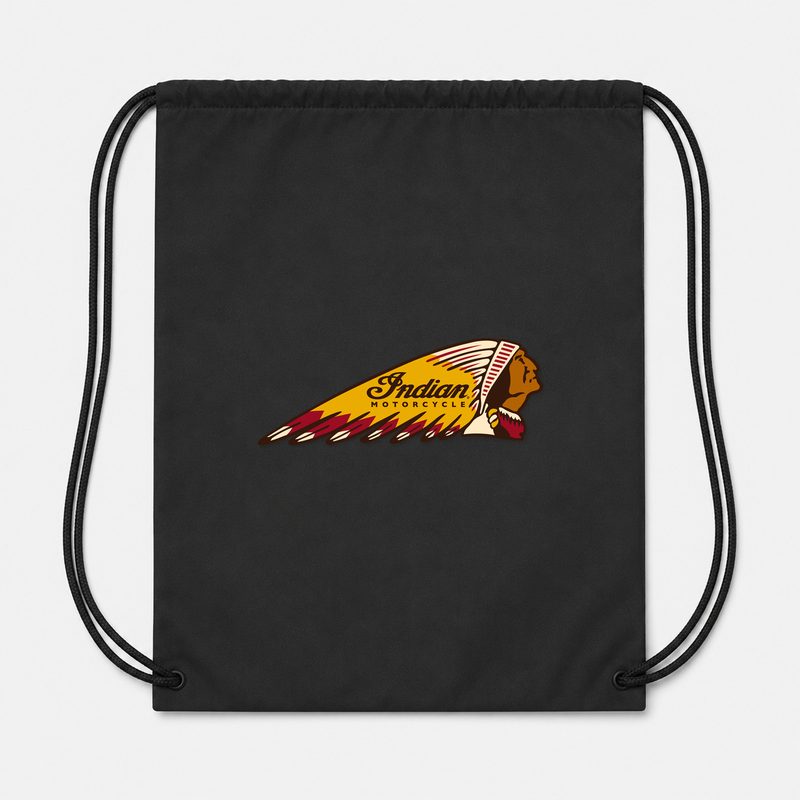 Indian Motorcycle Drawstring Bag - Black