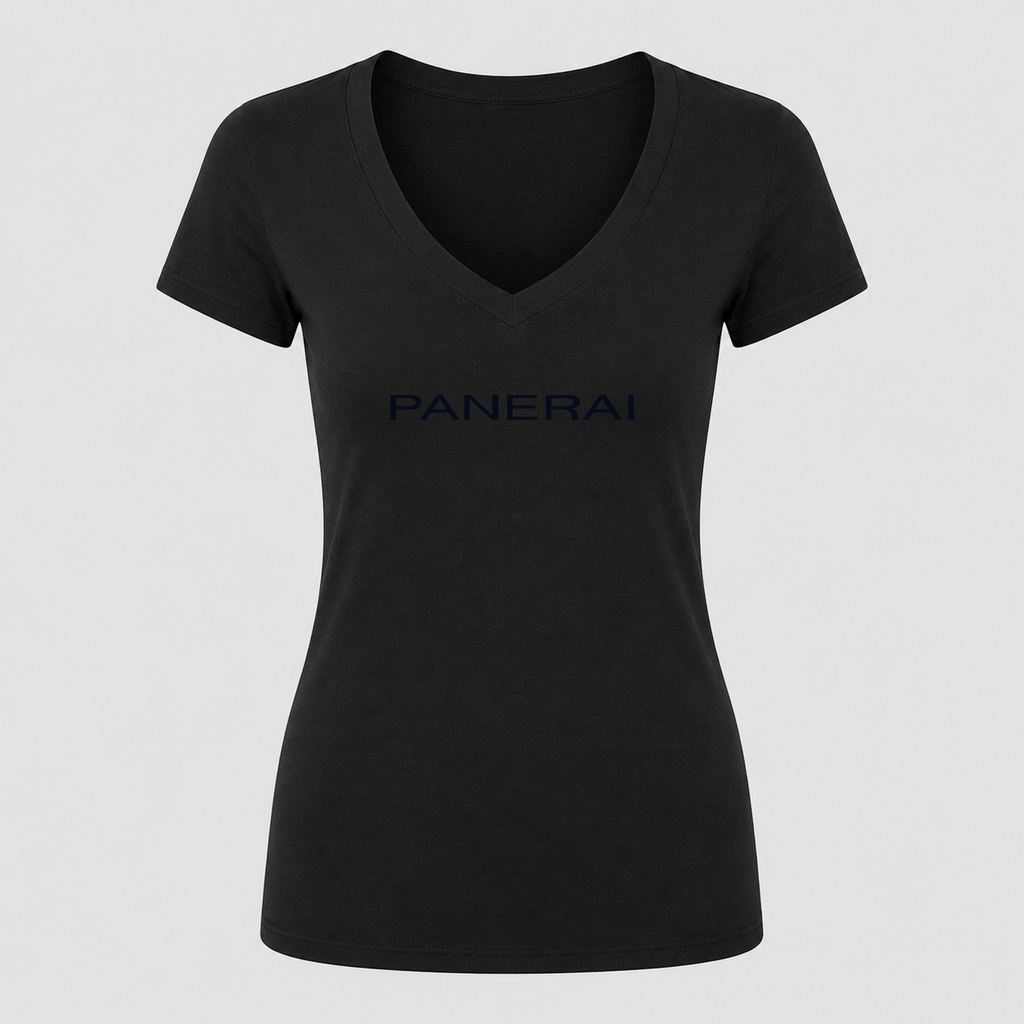 Women's Panerai V Neck T-Shirt in black