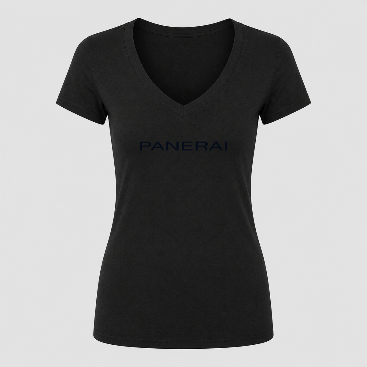 Women's Panerai V Neck T-Shirt in black