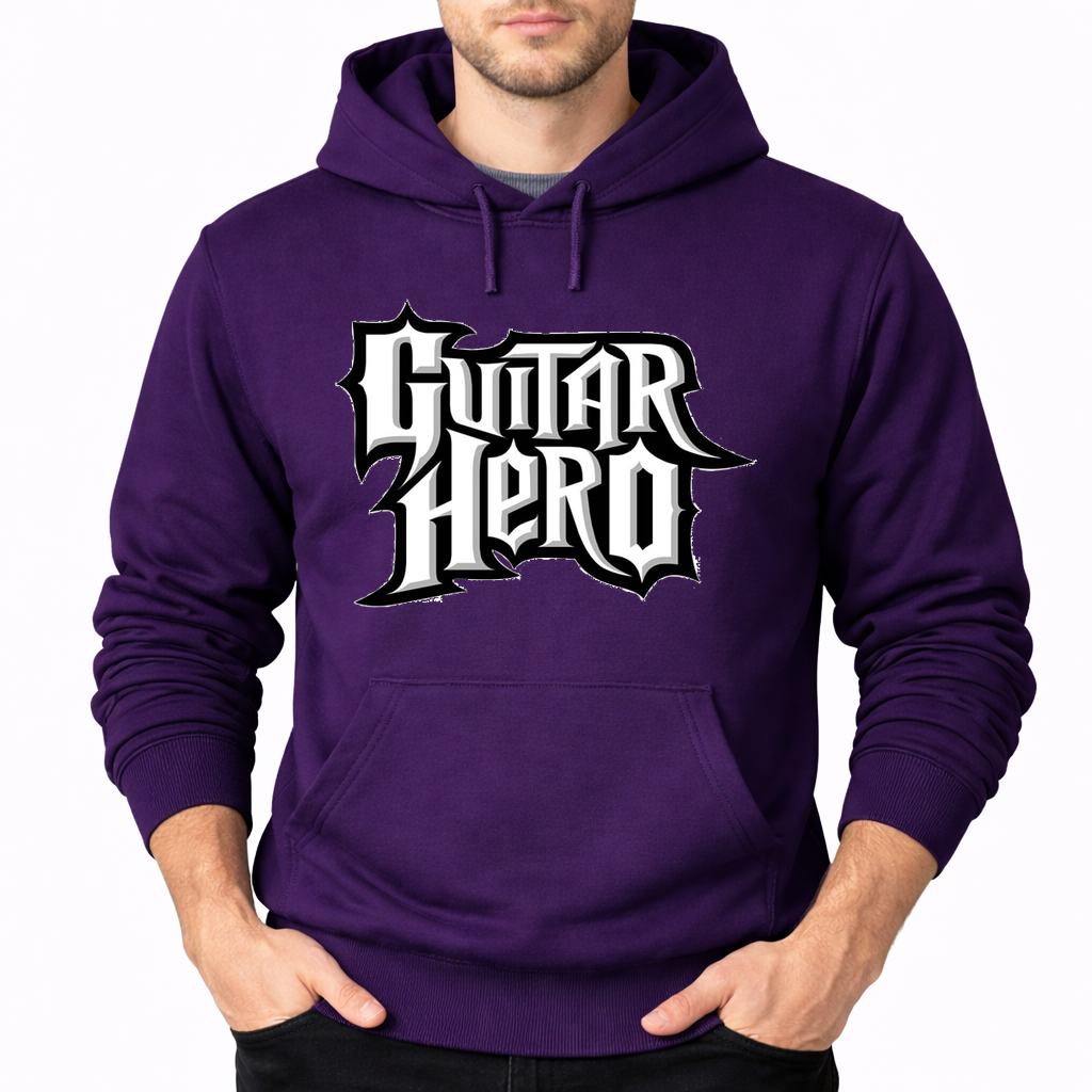 Men's Guitar Hero Pullover Hoodie - Purple
