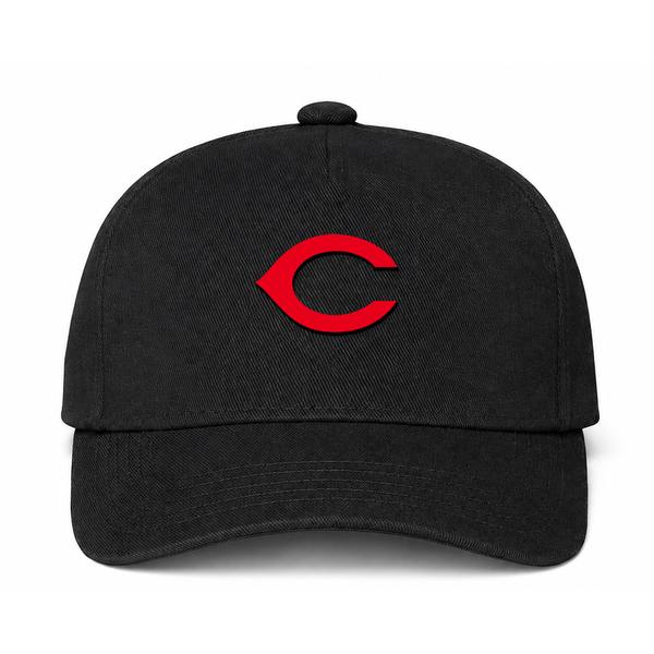 Cincinnati Reds MLB Logo Black Dad Baseball Cap Hat