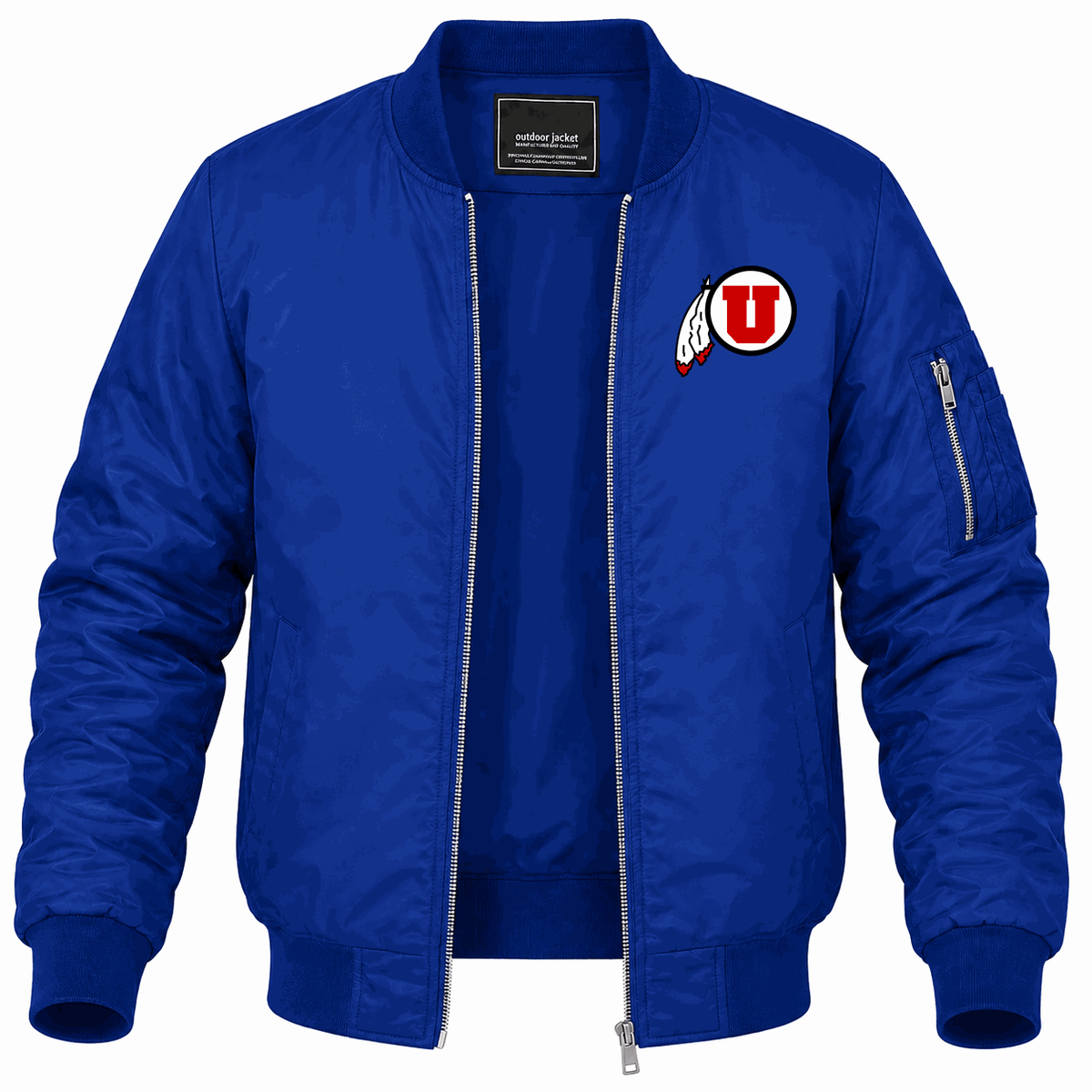 Men's Utah Utes Logo Lightweight Bomber Jacket - Blue