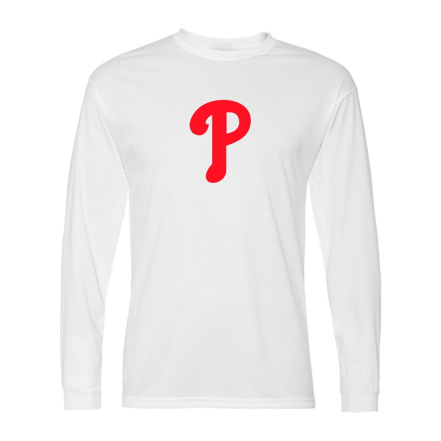 Men's Philadelphia Phillies Polyester Long Sleeve T-Shirt - White