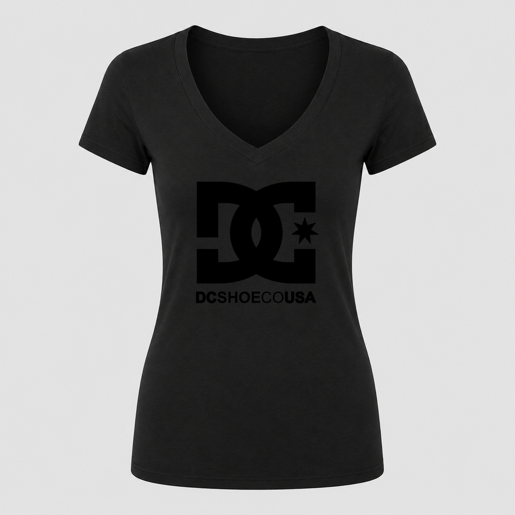 Women's DC V Neck T-Shirt in black