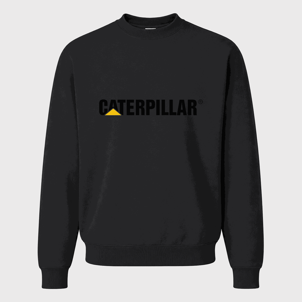 Men's Caterpillar Black Logo Crewneck Sweatshirt - Black