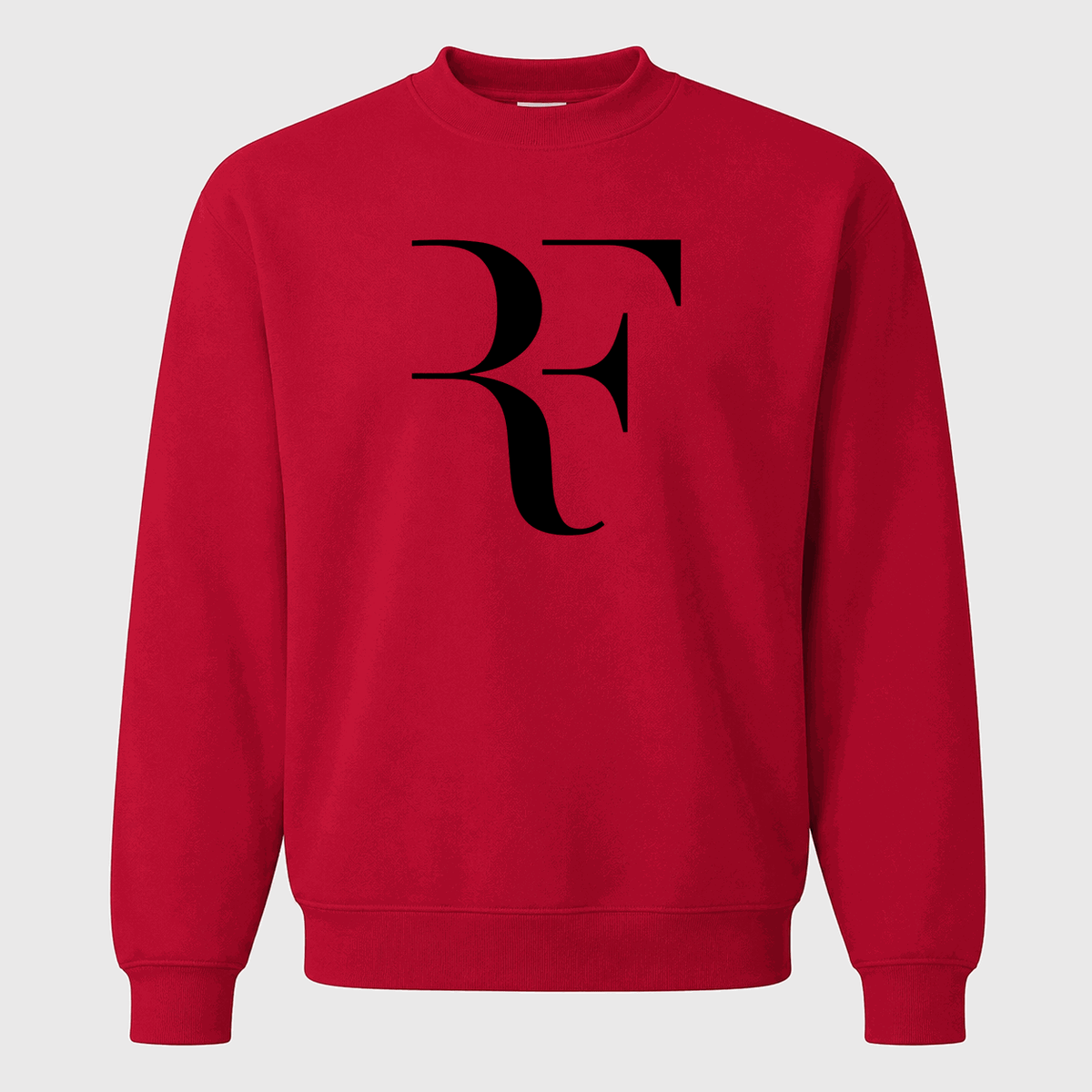 Men's Roger Federer Black Logo Crewneck Sweatshirt - Red