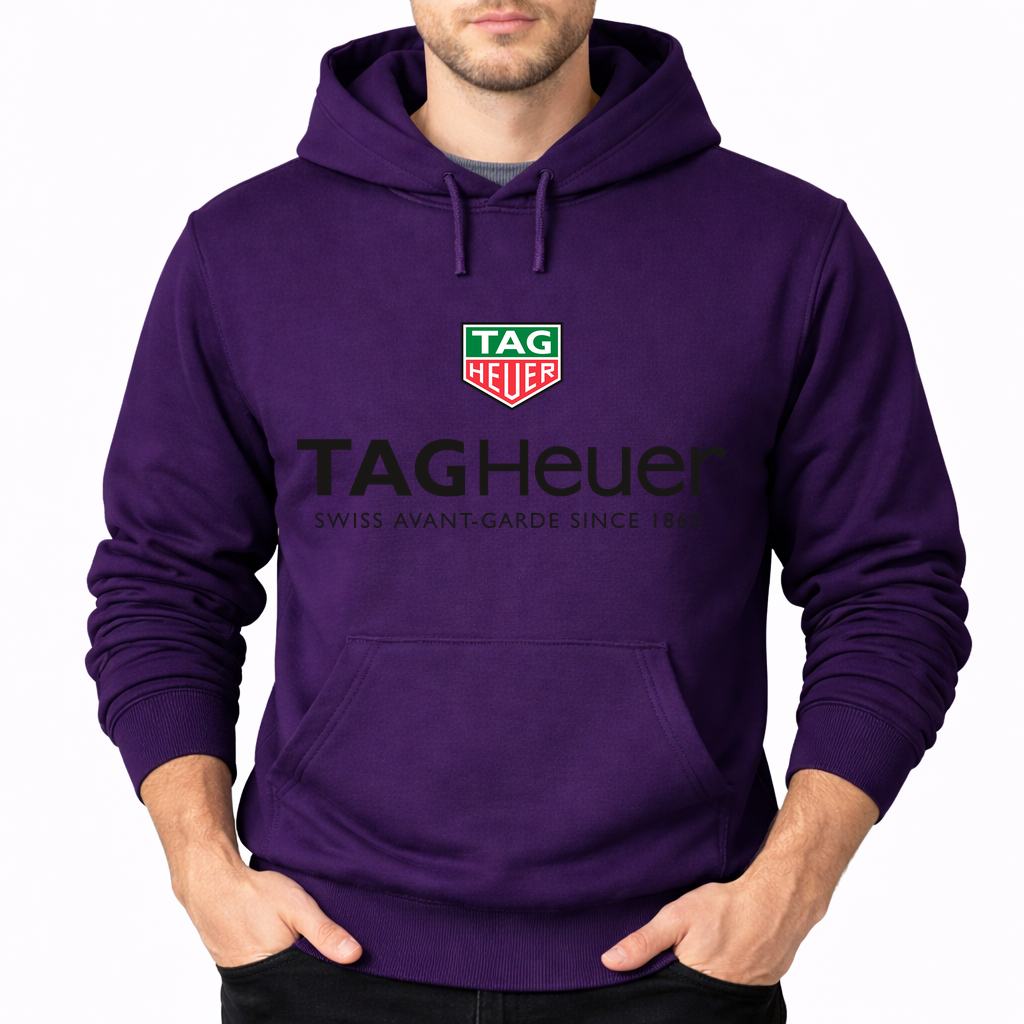 Men's Tag Heuer Pullover Hoodie - Purple
