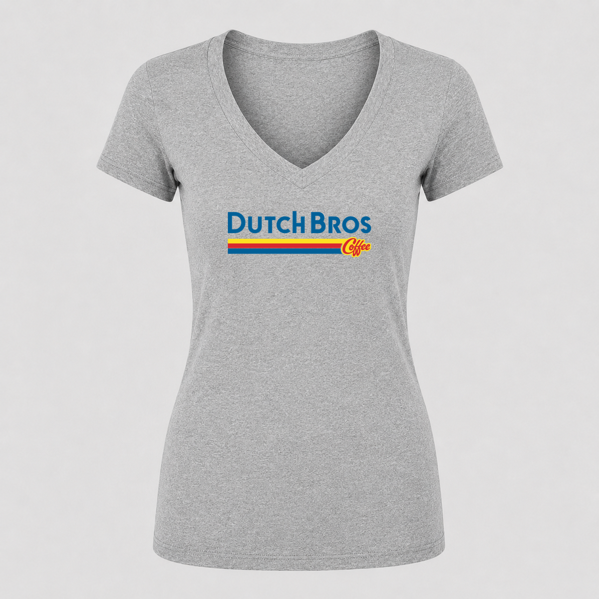 Women's Dutch Bros Coffee V Neck T-Shirt in gray