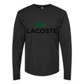Men's Lacoste-logo-1536x864 Long sleeves Cotton Blend T-Shirt - Black