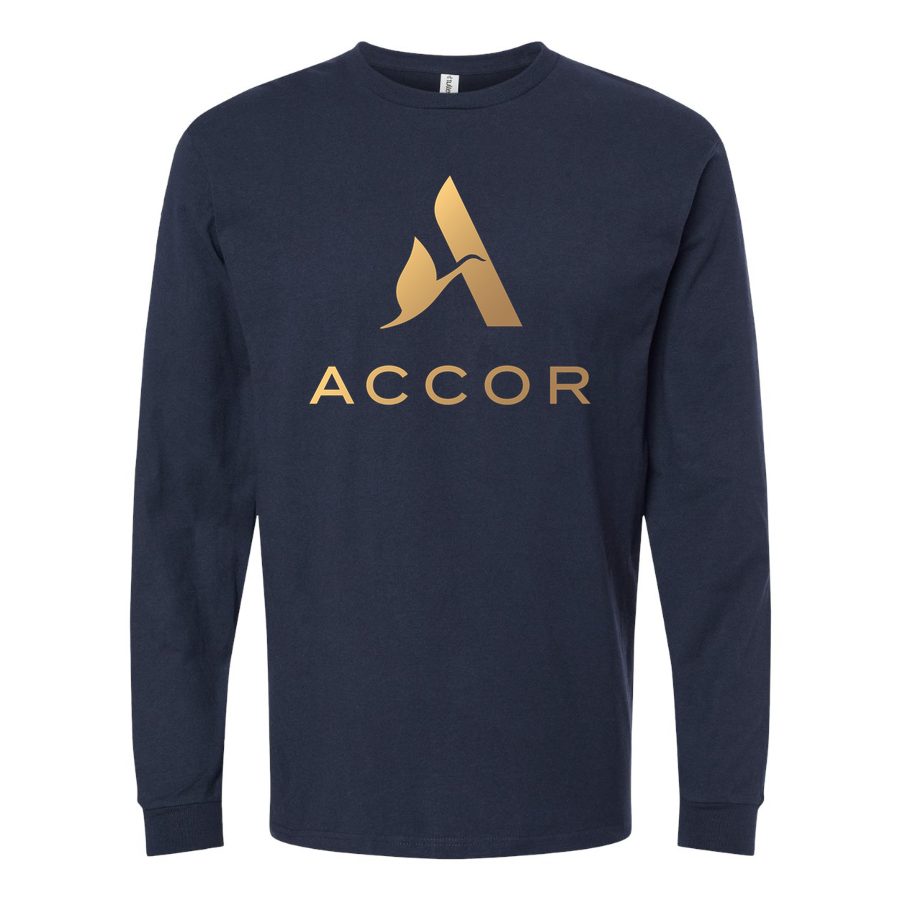 Men's Accor-logo-1536x864 Long sleeves Cotton Blend T-Shirt - Navy