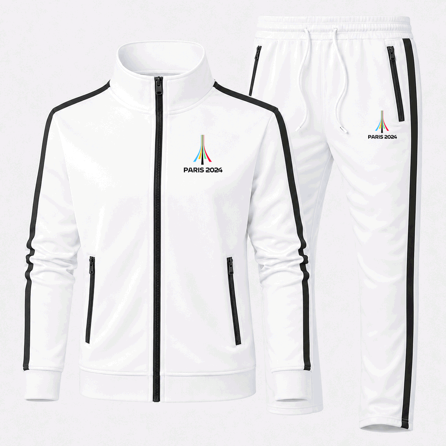 Paris 2024 Olympics black tracksuit in White