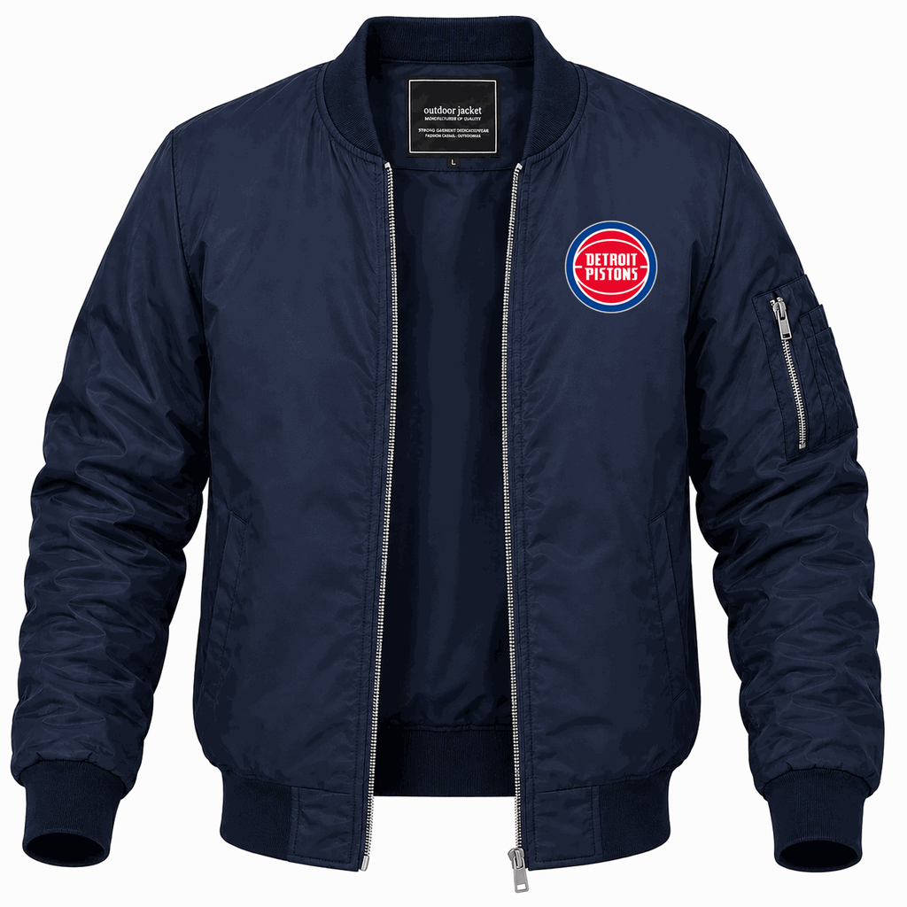 Men's Detroit Pistons Lightweight Bomber Jacket - Navy